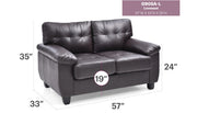 Glory Furniture Gallant stationary loveseat with plush fabric upholstery and cushioned backrest, ideal for cozy living room seating.