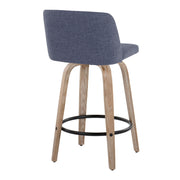 Toriano - Contemporary Fixed-Height Counter Stool & Swivel With Round Footrest (Set of 2) - R&R Furniture Gallery (Fountain Valley, CA)