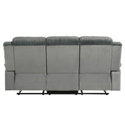 Lesley - Motion Sofa - Gray Corduroy & Velvet - R&R Furniture Gallery (Fountain Valley, CA)