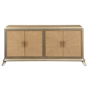 Dodie - Console Cabinet - Natural Oak Sunburst Pattern & Taupe Champaign - R&R Furniture Gallery (Fountain Valley, CA)