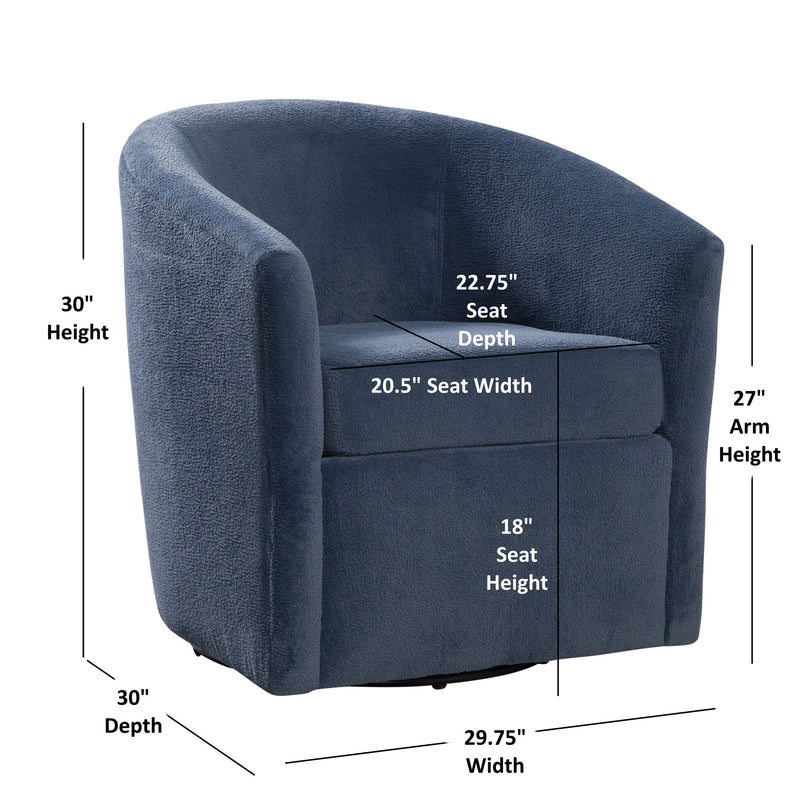 Oaklynn - Barrel Style Swivel Accent Chair - R&R Furniture Gallery (Fountain Valley, CA)