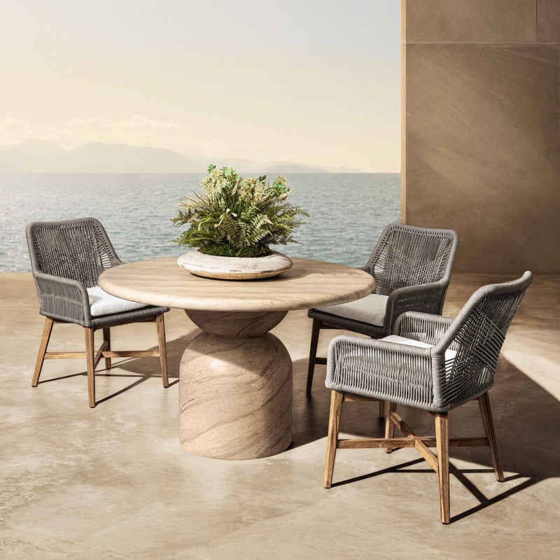 Portola - 47" Outdoor Round Dining Table - Beige - R&R Furniture Gallery (Fountain Valley, CA)