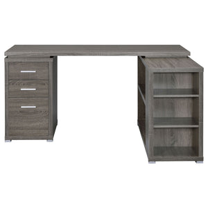Tona - L-Shape Computer Desk With 3 Drawers And 5 Shelves