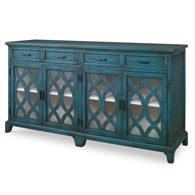 Uttermost Oksana wooden credenza in green with sleek modern design and smooth surface, ideal for storage and decor.