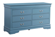 Elegant traditional storage dresser by Glory Furniture featuring multiple drawers and a polished wooden finish.