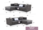Glory Furniture Paige sofa chaise stationary sectional in neutral fabric with plush cushions and wide armrests.