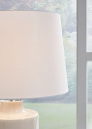 Cylener - Ceramic Table Lamp - Off White - R&R Furniture Gallery (Fountain Valley, CA)