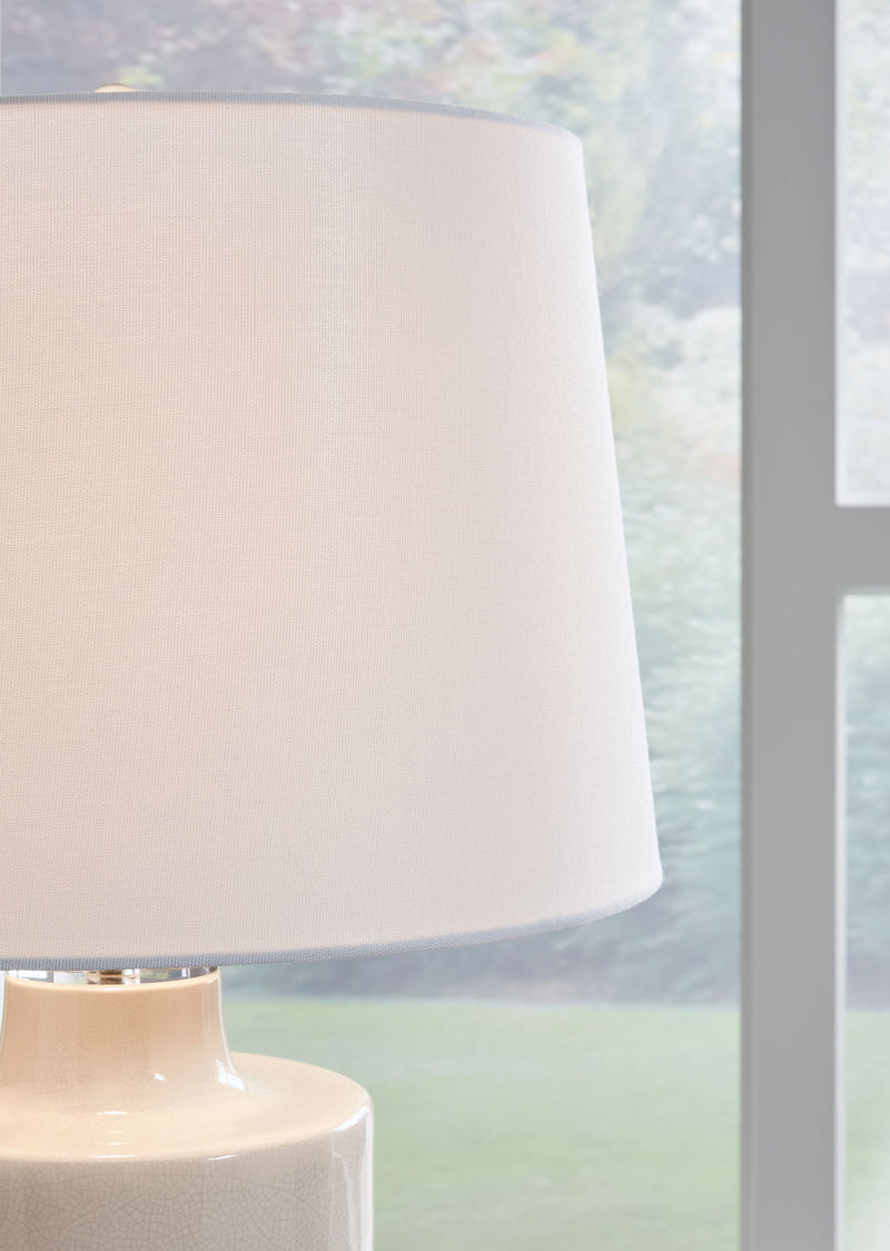 Cylener - Ceramic Table Lamp - Off White - R&R Furniture Gallery (Fountain Valley, CA)