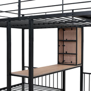 Triple Bunk Bed With Drawers, Multi-Functional Frame With Desks And Shelves In The Middle - R&R Furniture Gallery (Fountain Valley, CA)