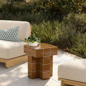 Alma - Tile Concrete Indoor/Outdoor Side Table - R&R Furniture Gallery (Fountain Valley, CA)