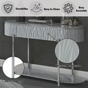 Yukino - Sofa Table - Gray High Gloss & Chrome - R&R Furniture Gallery (Fountain Valley, CA)