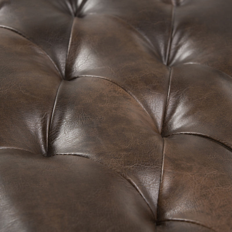 Henley - Tufted Ottoman Bench - Distressed Brown - R&R Furniture Gallery (Fountain Valley, CA)