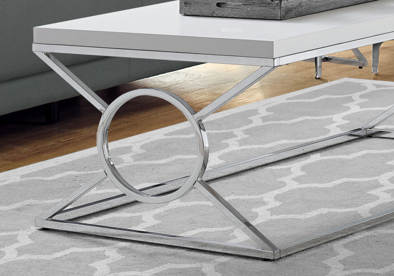 Table, Rectangular, Glossy Contemporary & Modern - White - R&R Furniture Gallery (Fountain Valley, CA)