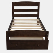 DreamHaus storage platform bed frame with wood slat support and built-in storage drawers, no box spring needed.