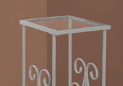 Accent Table, Side Tempered Glass, Transitional - Silver - R&R Furniture Gallery (Fountain Valley, CA)