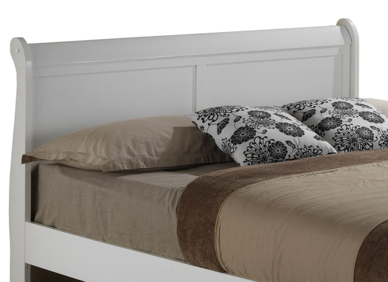 Elegant Glory Furniture trundle bed with a classic design, featuring a sturdy frame and a hidden pull-out bed for versatile sleeping options.