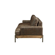 Silchester - Sofa - Distress Chocolate Top Grain Leather & Oak - R&R Furniture Gallery (Fountain Valley, CA)