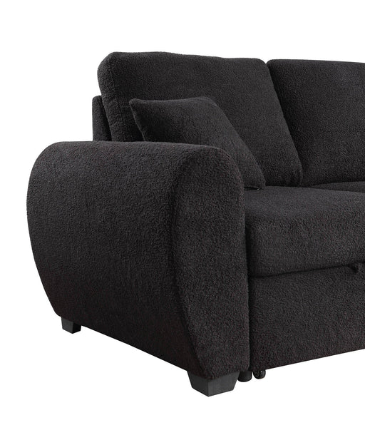 Veronica - Reversible Sleeper Sectional Sofa With Storage Chaise - Black - R&R Furniture Gallery (Fountain Valley, CA)