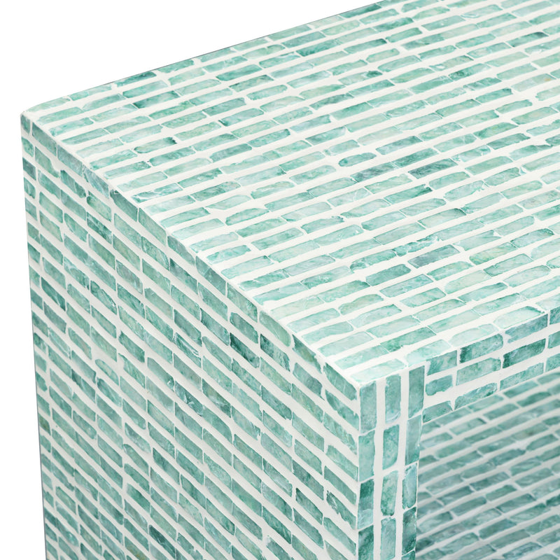 Tia - Mother Of Pearl Nightstand - Blue