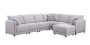 Penelope - Fabric Reversible Modular Sectional Sofa With Ottoman And Pillows - R&R Furniture Gallery (Fountain Valley, CA)