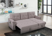 Ashlyn - Reversible Sleeper Sectional Sofa With Storage Chaise, USB Charging Ports And Pocket - R&R Furniture Gallery (Fountain Valley, CA)