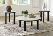 Xandrum - Occasional Table Set (Set of 3) - Black / White - R&R Furniture Gallery (Fountain Valley, CA)