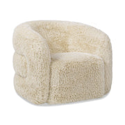 Colt - Fur Swivel Upholstered Barrel Accent Arm Chair - Cream Beige - R&R Furniture Gallery (Fountain Valley, CA)