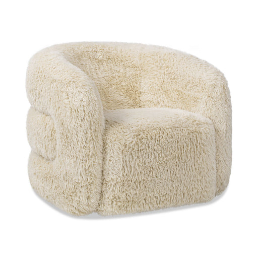 Colt - Fur Swivel Upholstered Barrel Accent Arm Chair - Cream Beige - R&R Furniture Gallery (Fountain Valley, CA)
