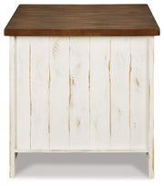 Wystfield - Rectangular End Table - 2 Doors - White / Brown - R&R Furniture Gallery (Fountain Valley, CA)