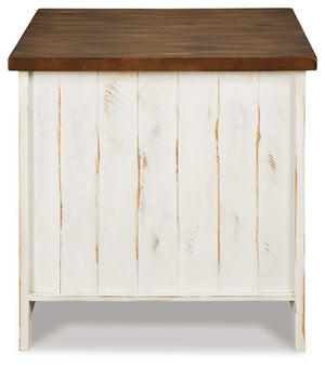 Wystfield - Rectangular End Table - 2 Doors - White / Brown - R&R Furniture Gallery (Fountain Valley, CA)