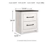 Gerridan - Two Drawer Night Stand - White / Gray - R&R Furniture Gallery (Fountain Valley, CA)