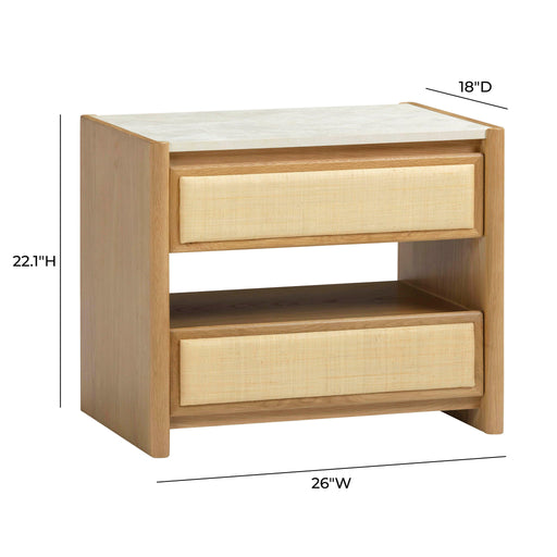 Paige - 2-Drawer Nightstand - Natural Oak - R&R Furniture Gallery (Fountain Valley, CA)