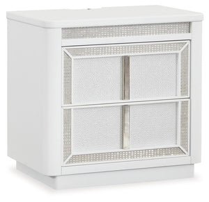 Chalanna - Two Drawer Night Stand - White - R&R Furniture Gallery (Fountain Valley, CA)