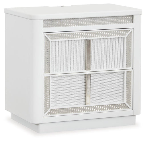 Chalanna - Two Drawer Night Stand - White - R&R Furniture Gallery (Fountain Valley, CA)