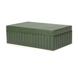 Eton - Ribbed Vegan Leather Hospitality Grade Storage Box - Green - R&R Furniture Gallery (Fountain Valley, CA)