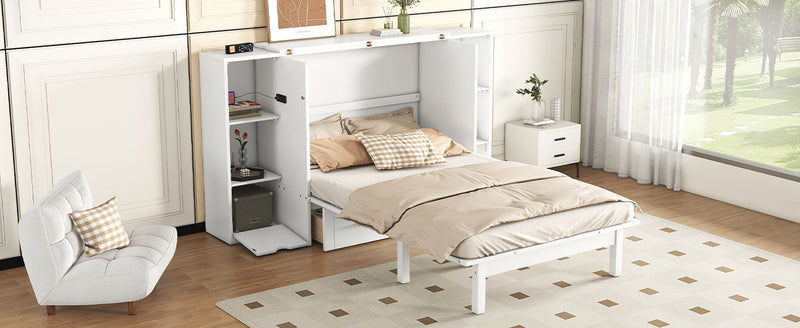 Murphy Bed With Shelves, Drawers And USB Ports - R&R Furniture Gallery (Fountain Valley, CA)