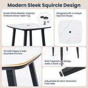Life Outside 5-piece outdoor patio bar set with round square sintered stone table and four swivel chairs for outdoor entertaining.