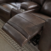 Crossplex - Power Reclining Loveseat / Console / Adjustable Headrest - Smoke - R&R Furniture Gallery (Fountain Valley, CA)