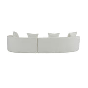 Noble House elegant curved sectional sofa with full foam cushions, stationary design, showcasing plush, comfortable seating.