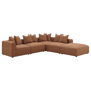Colleen - 6 Piece Modular Sectional With Tight Seats - Terracotta