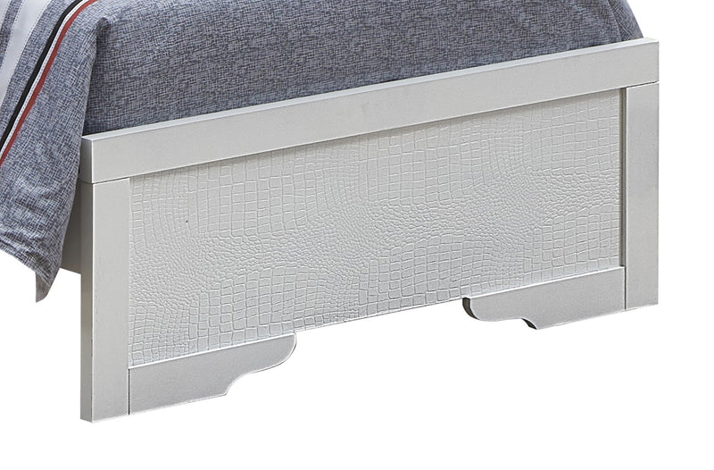 Upholstered Lorana bed by Glory Furniture featuring a padded headboard and sleek design in a modern bedroom setting.