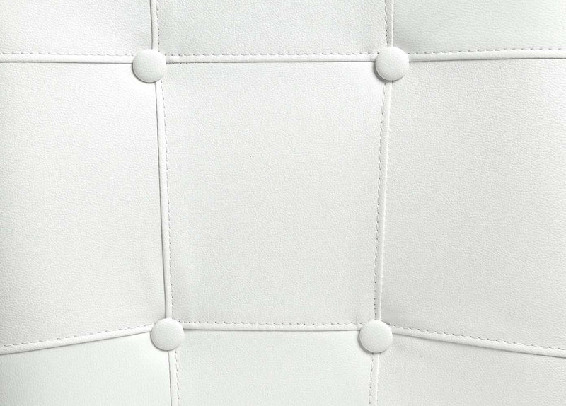 Hussein - Side Chair (Set of 2) - White Synthetic Leather & Black - R&R Furniture Gallery (Fountain Valley, CA)