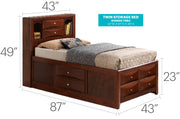 Modern Design Storage Bed With Bookcase Headboard - R&R Furniture Gallery (Fountain Valley, CA)