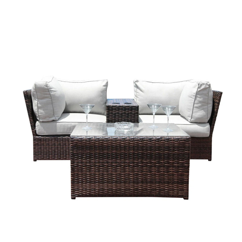 Comfortable Modern Patio Rattan Sectional Set With Cushions - R&R Furniture Gallery (Fountain Valley, CA)
