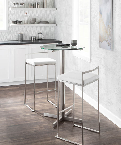 Lumi Source Fuji contemporary stackable barstool with sleek design and elegant finish, shown as part of a modern stool set.