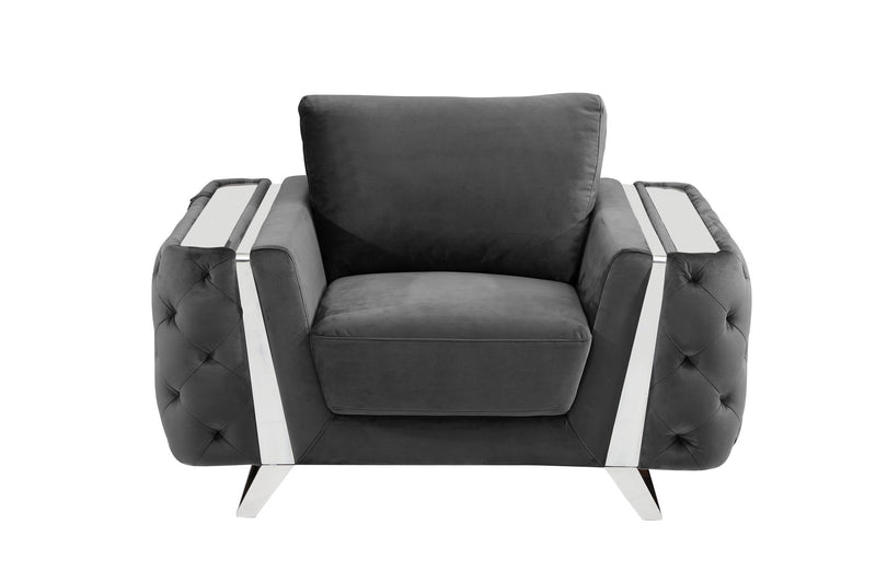 1051 - Contemporary Velvet Chair - R&R Furniture Gallery (Fountain Valley, CA)