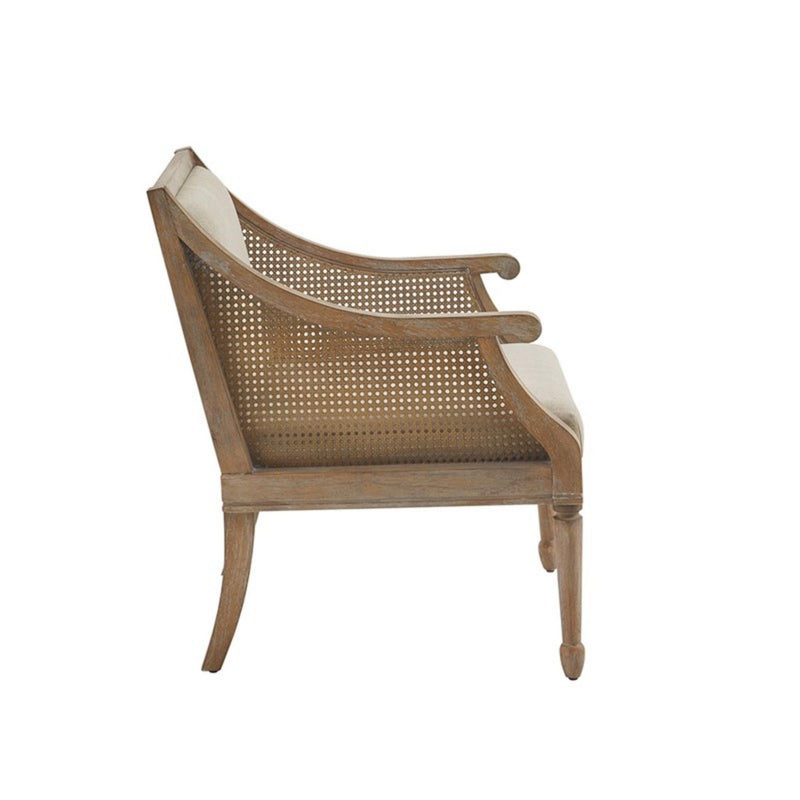Transitional Cane Accent Armchair And Back Cushion - Natural - R&R Furniture Gallery (Fountain Valley, CA)