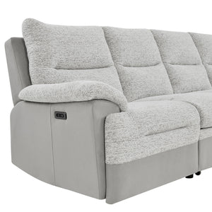 Sectional Sofa With Power Recline, USB Charging, And Storage Chaise - Gray