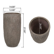 Magnesium Oxide Planter For Outdoor Use - Natural Wood - R&R Furniture Gallery (Fountain Valley, CA)