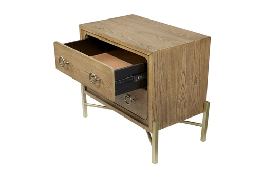2 Drawer Nightstand With USB - Latte - R&R Furniture Gallery (Fountain Valley, CA)